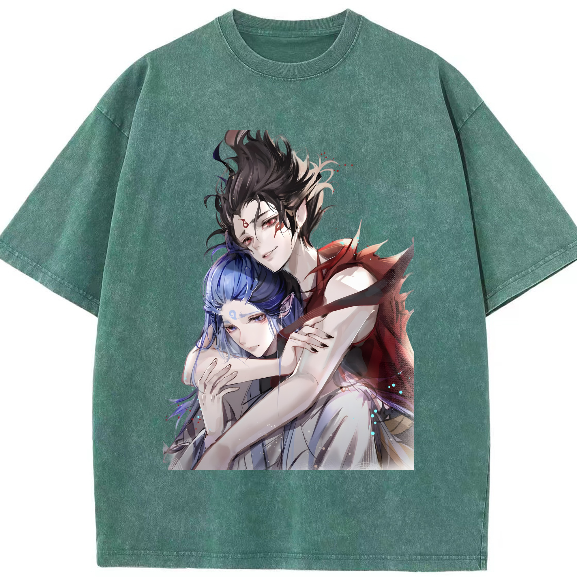 （画像用） Ne Zha 2 ナタ 魔童の大暴れ 綿100% ヴィンテージ風 半袖Tシャツ（フロントプリント）